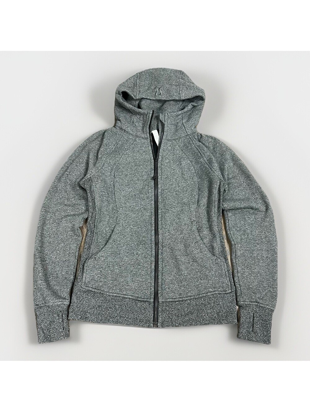 Lululemon Plush Lined Scuba Full Zip Hoodie Jacket Size 6 Heathered Grey Gym